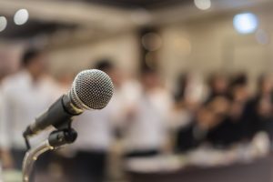 Mikrofon in Konferentsaal GAMP Konferenz